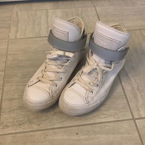 Retro White Leather Chuck Taylor’s by Converse